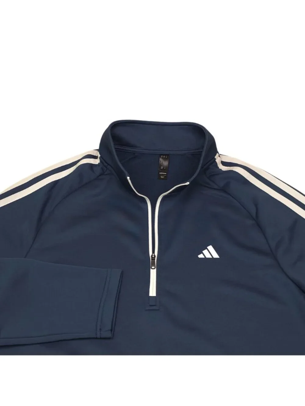 Adidas Mens Golf Navy French Terry 1/4 Zip Pullover Long Sleeve Size L UPF 50